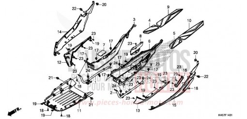 MARCHE DE PLANCHER/COUVERCLE INFERIEUR (NSS125ADK) NSS125ADK de 2019